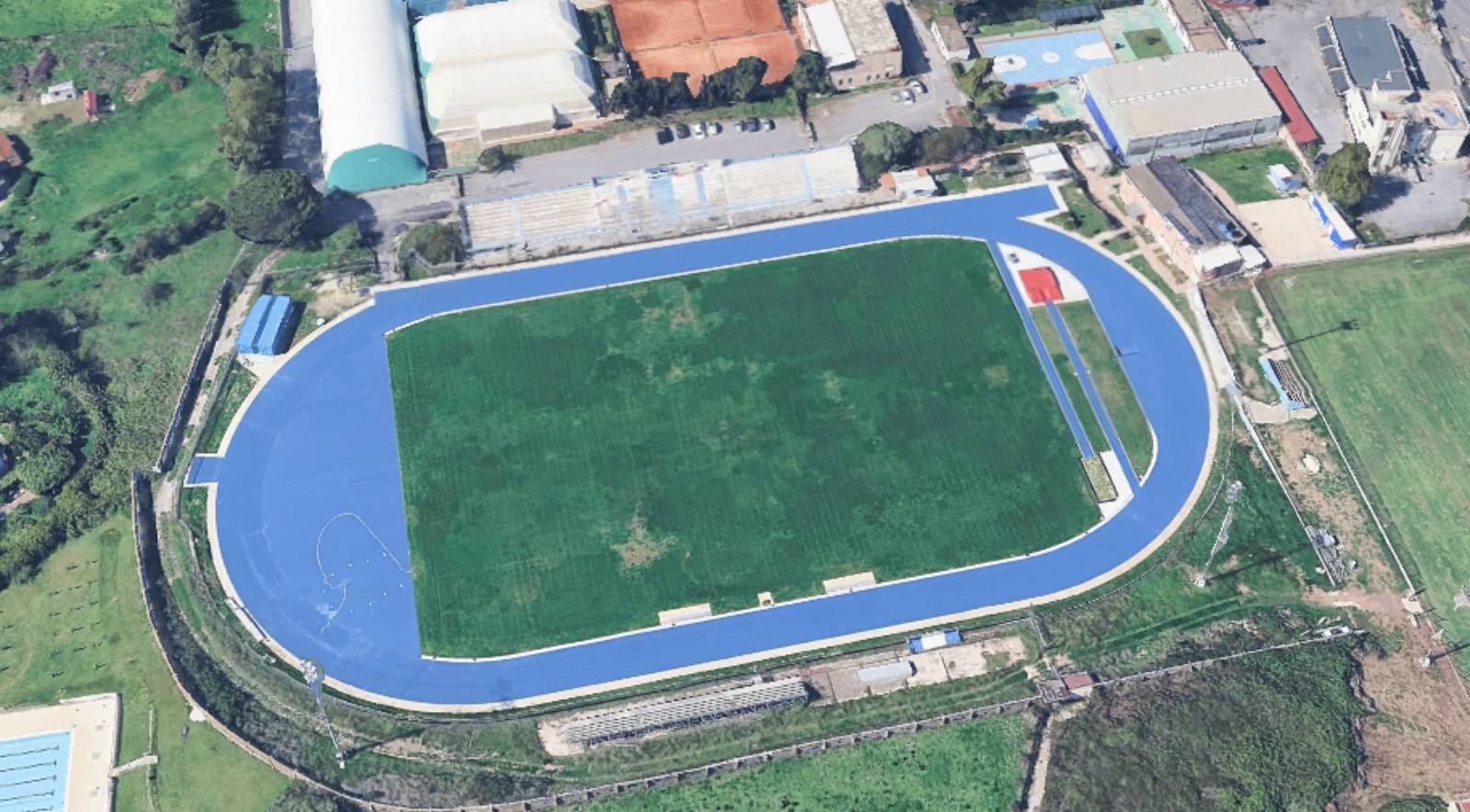 Anzio, lo stadio Bruschini, foto Google Maps