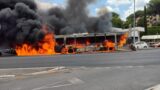 Roma, autobus in fiamme sulla Flaminia Nuova: nube nera nel quartiere, tratto chiuso (FOTO)