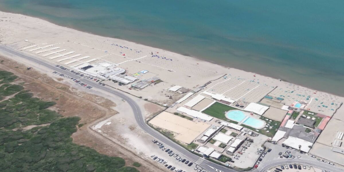 Fiumicino, la costa di Maccarese, foto Google Maps