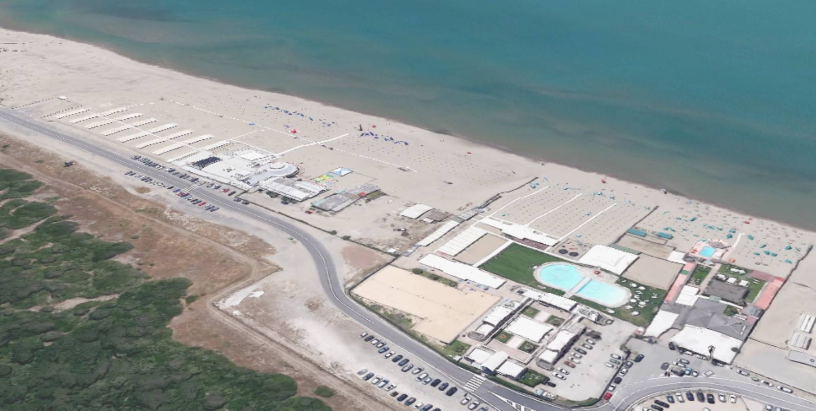 Fiumicino, la costa di Maccarese, foto Google Maps