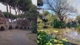 Roma, scene indecenti nel Parco degli Acquedotti: si insapona nudo nella fontana che alimenta il laghetto