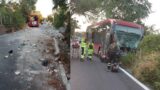 Roma, incidente in via di Tor Cervara: bus invade la carreggiata opposta