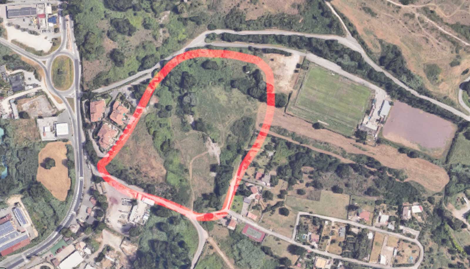 Tivoli, l'area delle ville abortite, foto Google Maps