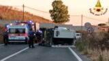 Grave incidente a Cerveteri: furgone si ribalta sulla strada Furbara Sasso