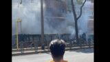 Roma, autobus in fiamme sulla Prenestina: alta colonna di fumo nero (FOTO)