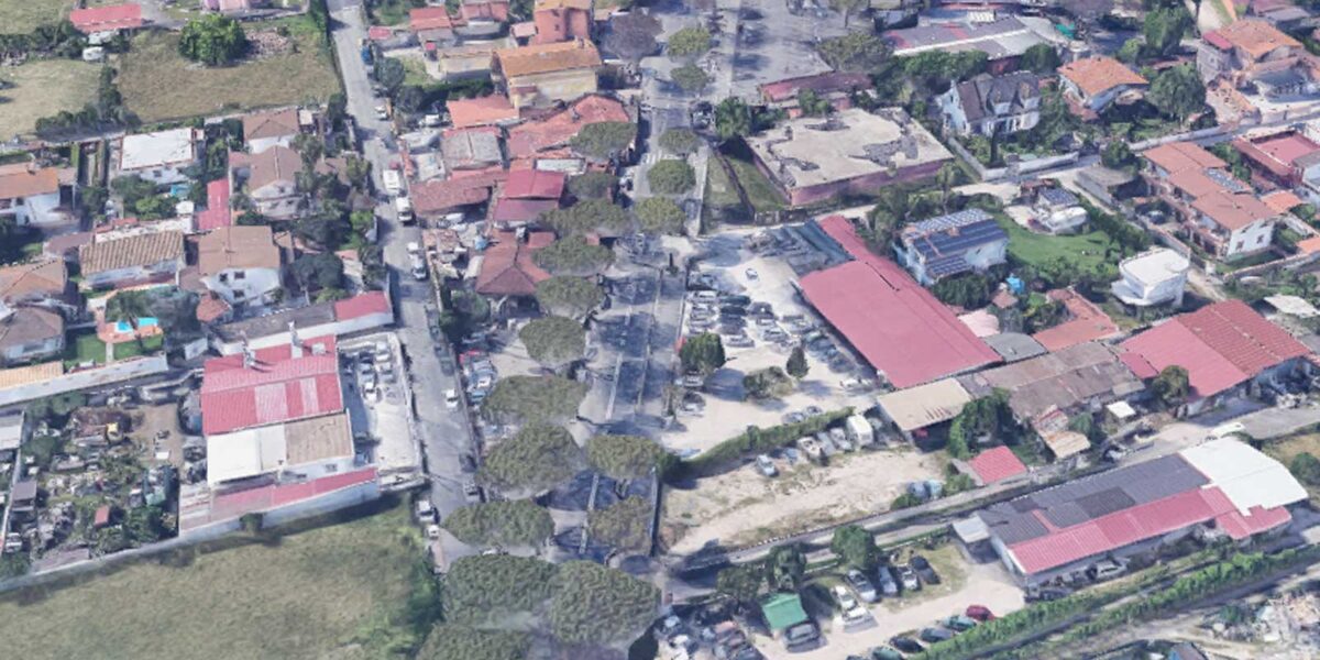 Ostia, l'area di via di Castel Fusano, foto Google Maps