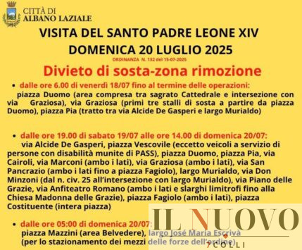 Strade chiuse ad Albano 