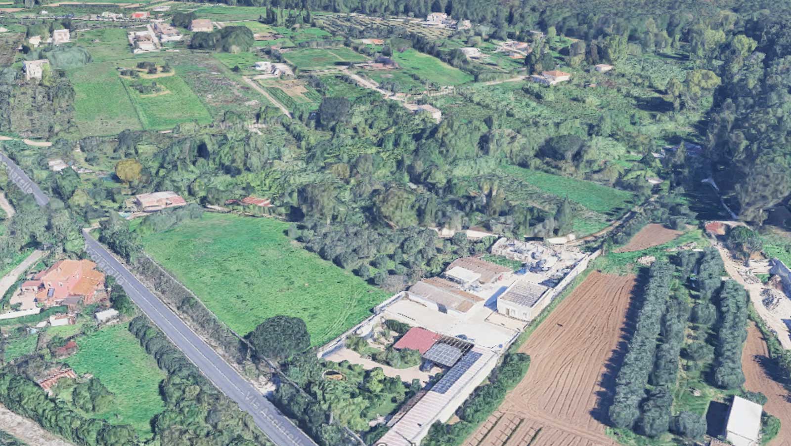 Nettuno, l'area in cui si trova la presunta discarica di amianto, foto Google Maps