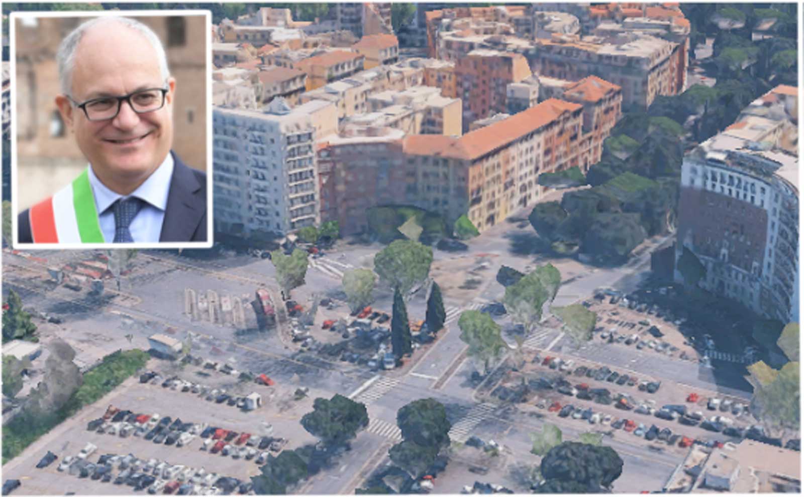 Roma, sullo sfondo piazzale Clodio, in primo piano il sindaco Gualtieri