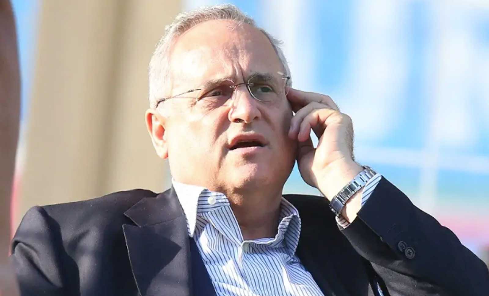Il presidente della Lazio Lotito alla stadio Olimpico di Roma