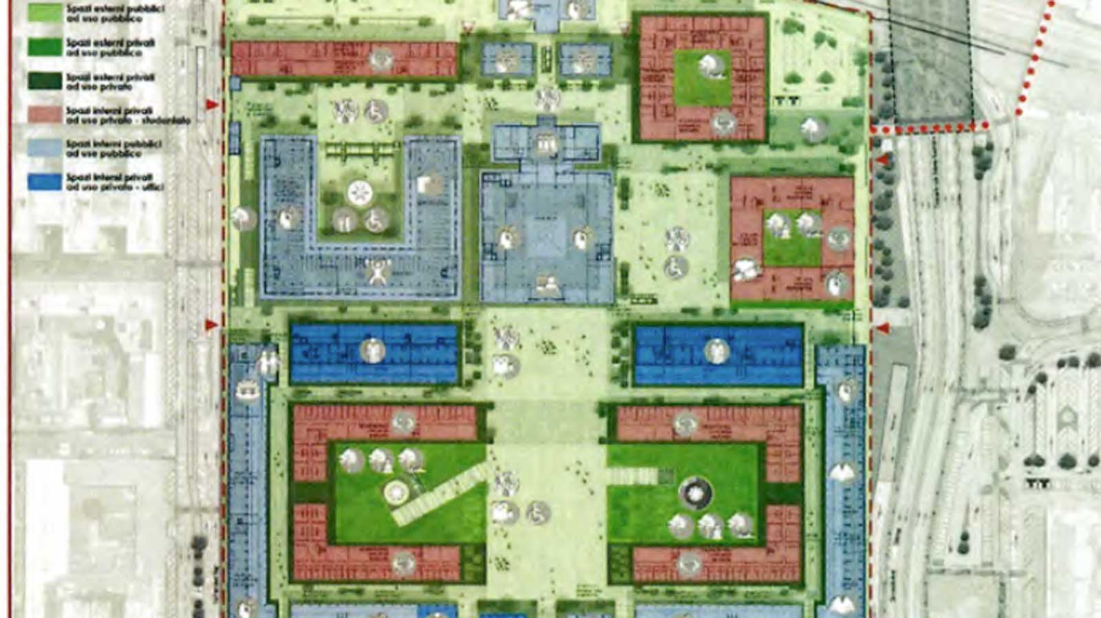 Roma, il progetto di trasformazione degli ex Mercati Generali, rendering del comune di Roma