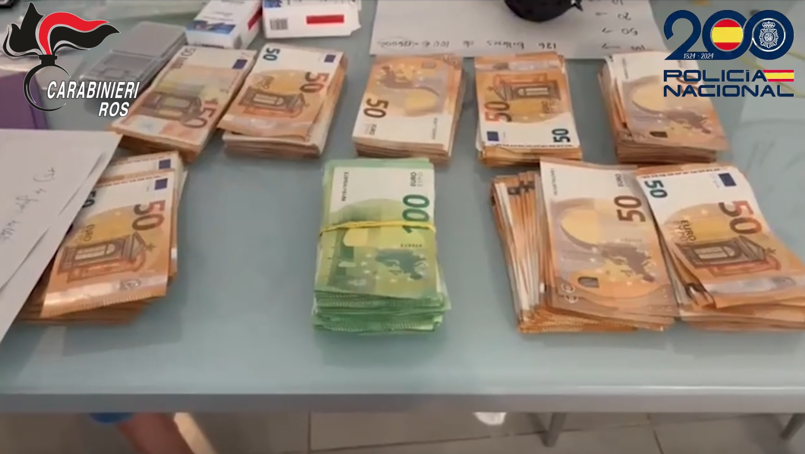 Soldi sequestrati durante l'arresto dei latitanti a Ibiza