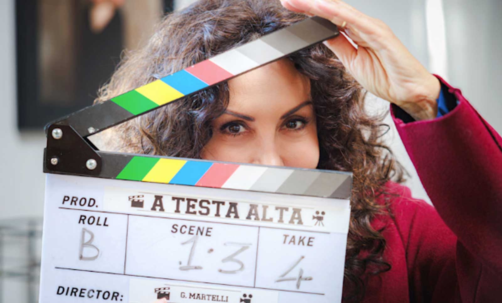 Sabrina Ferilli a Roma per 'A testa alta', la nuova serie tv Mediaset