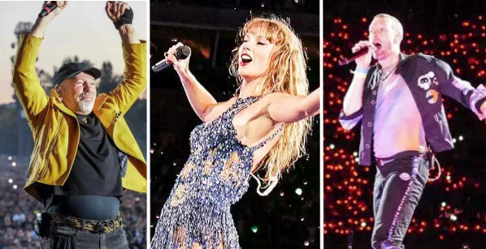 Roma, da sinistra, il concerto di Vasco, Taylor Swift e Coldplay