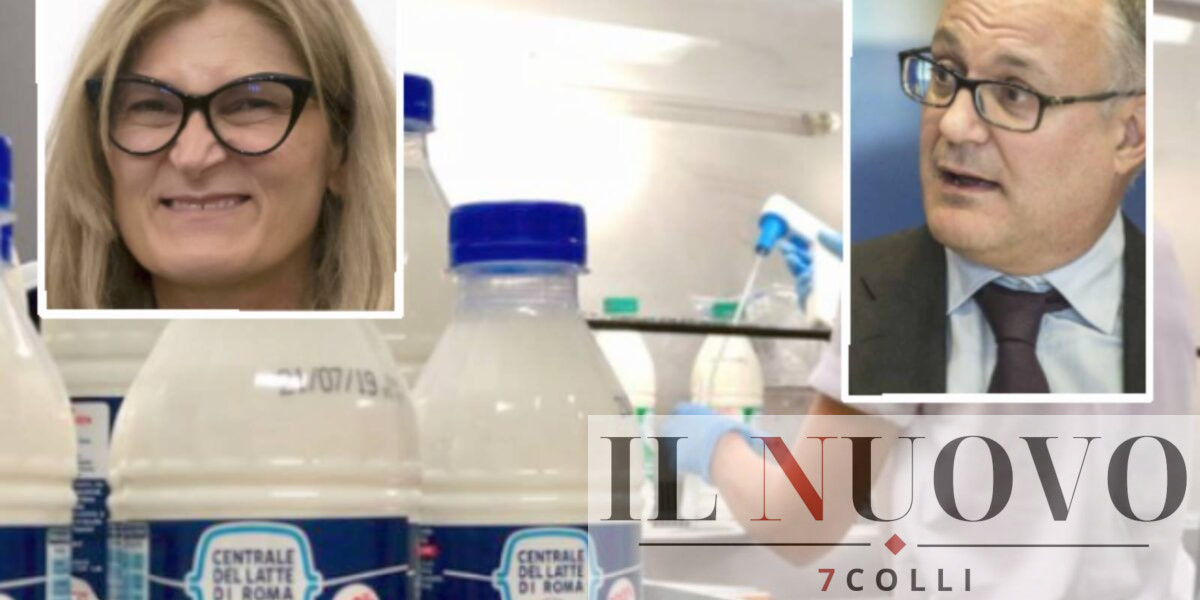 Roma, sullo sfondo un momento del ciclo produttivo presso la Centrale del Latte, in primo piano, da sinistra, la vicesindaco e assessore al Bilancio Silvia Scozzese, il sindaco Roberto Gualtieri