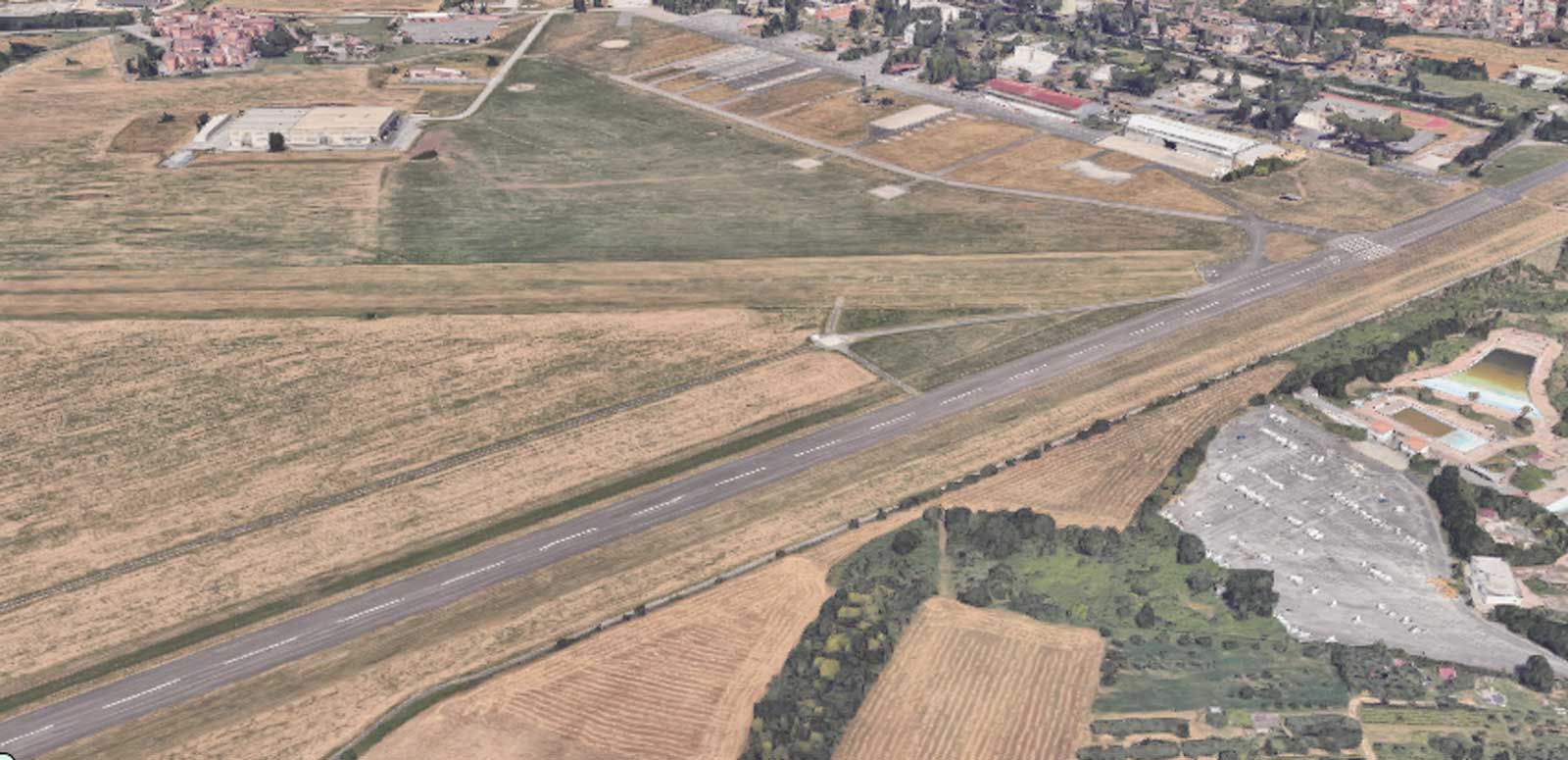 Guidonia, i terreni vicino l'aeroporto, foto Google Maps