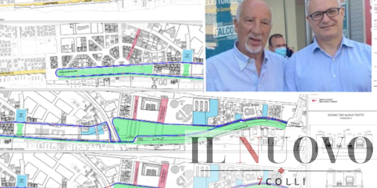 Ostia, sullo sfondo il progetto del Parco del mare, in primo Piano sindaco Gualtieri e mini sindaco di Ostia Mario Falconi