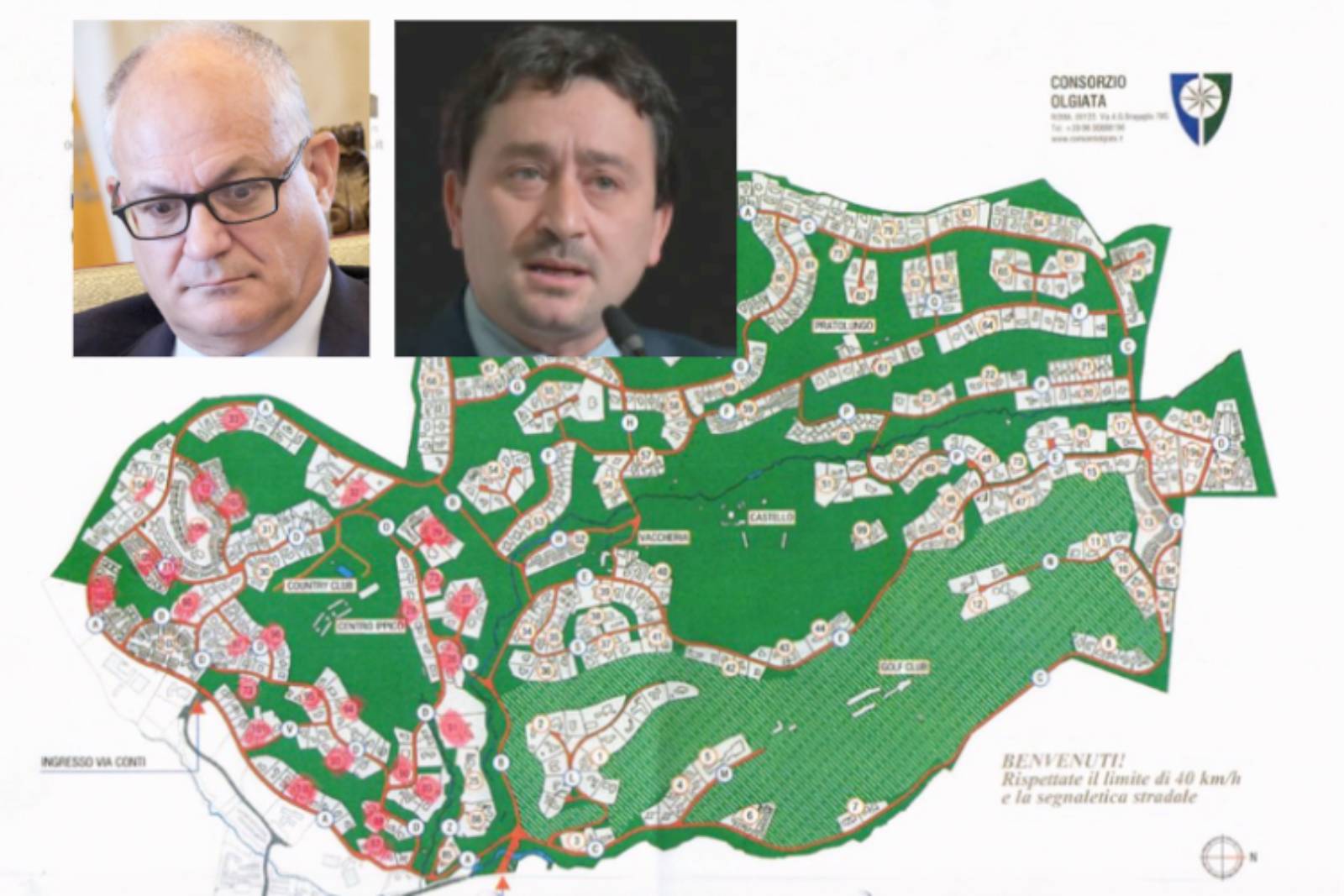 Roma, sullo sfondo il Consorzio dell'Olgiata, in primo piano il sindaco Gualtieri e l'assessore all'Urbanistica Veloccia
