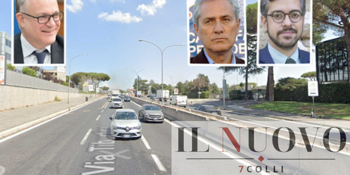 Guidonia, la provinciale per Roma, foto Google Maps, in primo piano sindaco Gualtieri e vice Pierluigi Sanna, e l'ex sindaco di Roma nel 2000, Francesco Rutelli