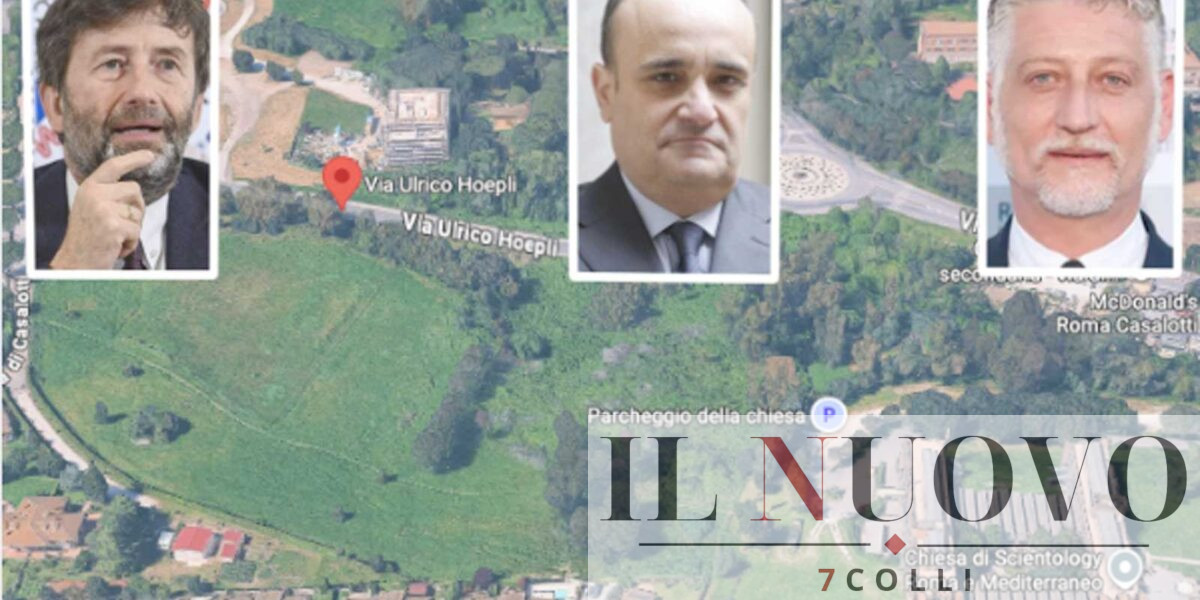 Roma, sullo sfondo l'area su cui sorgerà i nuovo market, nei pressi di via Via Ulrico Hoepli, Municipio XIII di Roma, fioto Google Maps, in primo piano gli ex Ministri della Cultura Franceschini, Bonisoli e l'attuale ministro Giuli