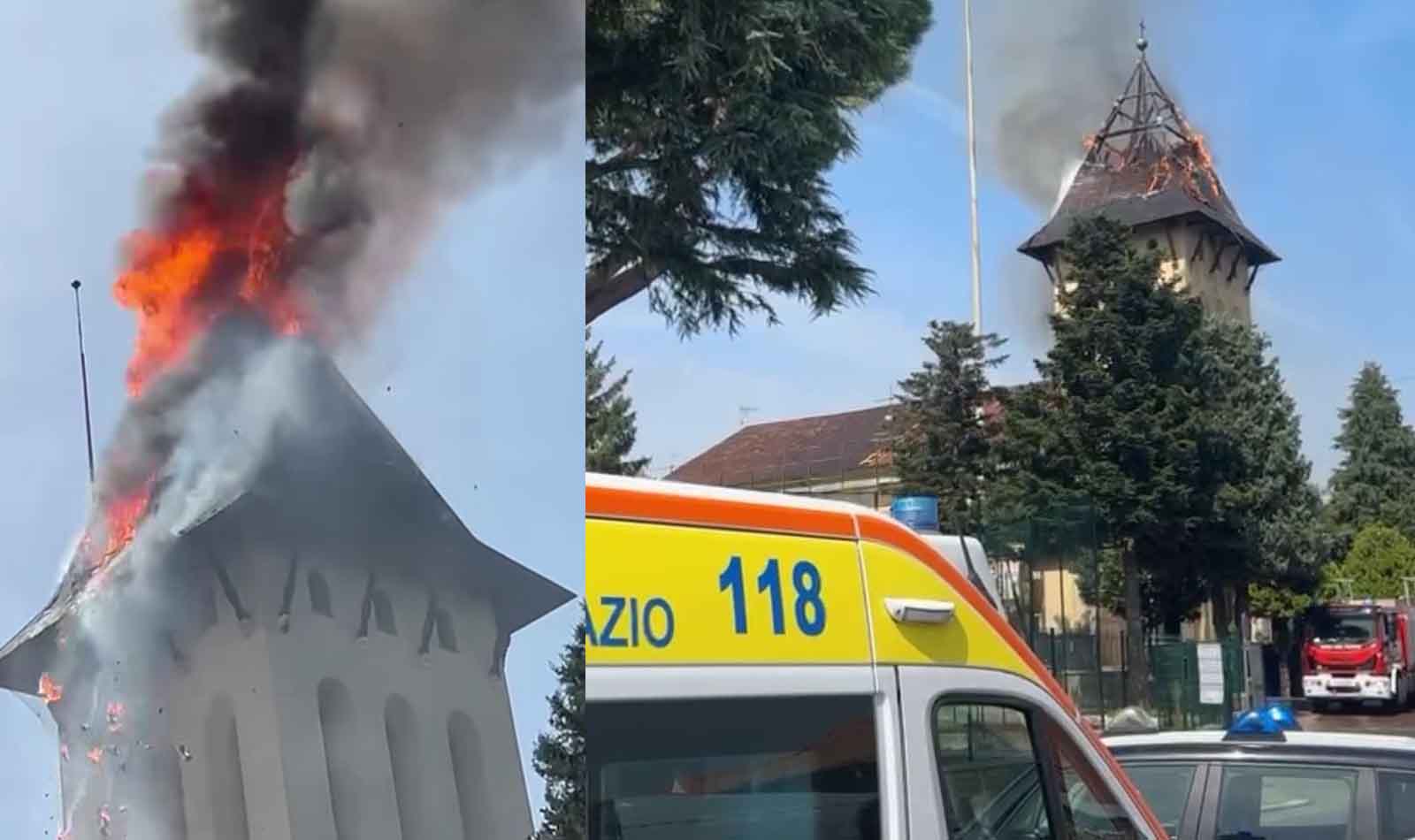 Rocca Priora incendio campanile