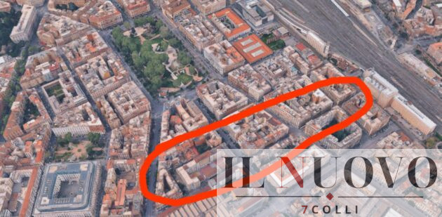 Roma, l'area tra Termini, Manzoni e piazza Vittorio che diverrà pedonale, foto Google Maps