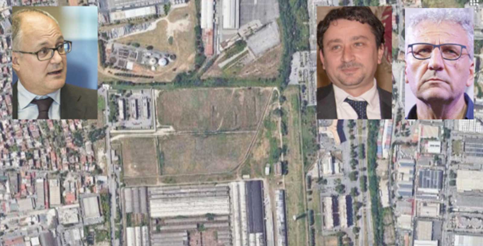 Roma, l'ex caserma Ceremat, foto Google Maps, in primo piano il sindaco Gualtieri e gli assesori Veloccia (Urbanistica) e Smenriglio (Cultura)