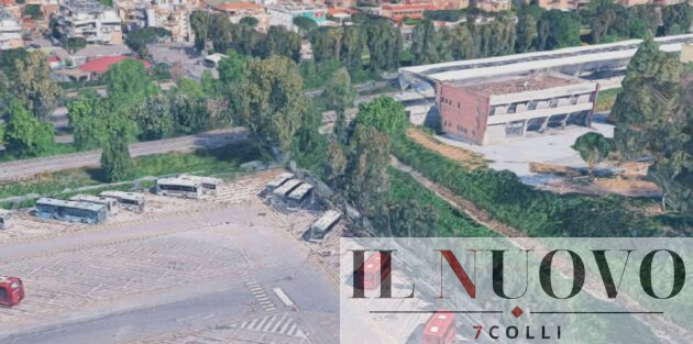 Roma, la stazione Roma-Lido Acilia sud e il vicino deposito Ata, foto Google Maps