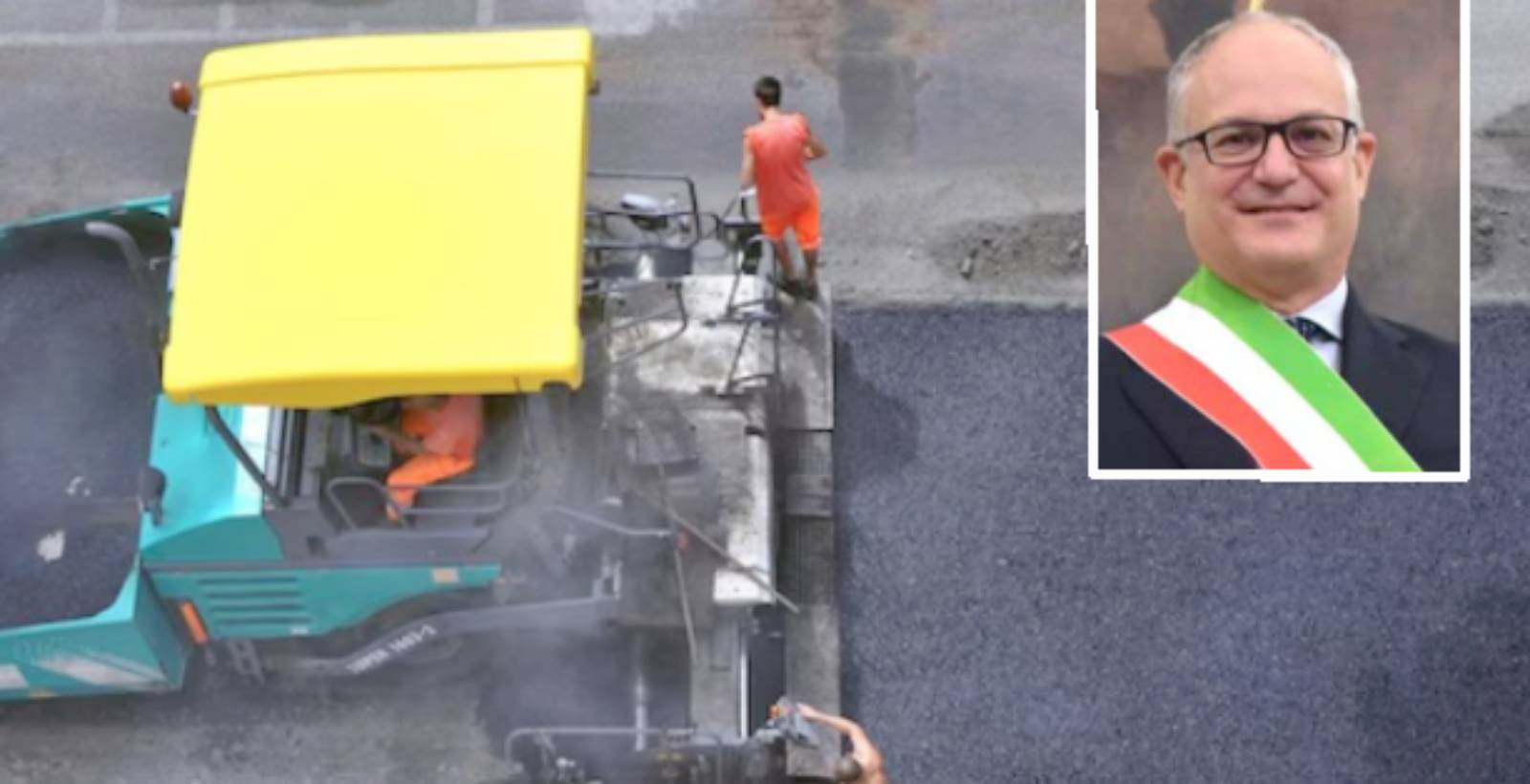 Roma, sullo sfondo un cantiere, in primo piano il sindaco della Capitale e della Città Metropolitana