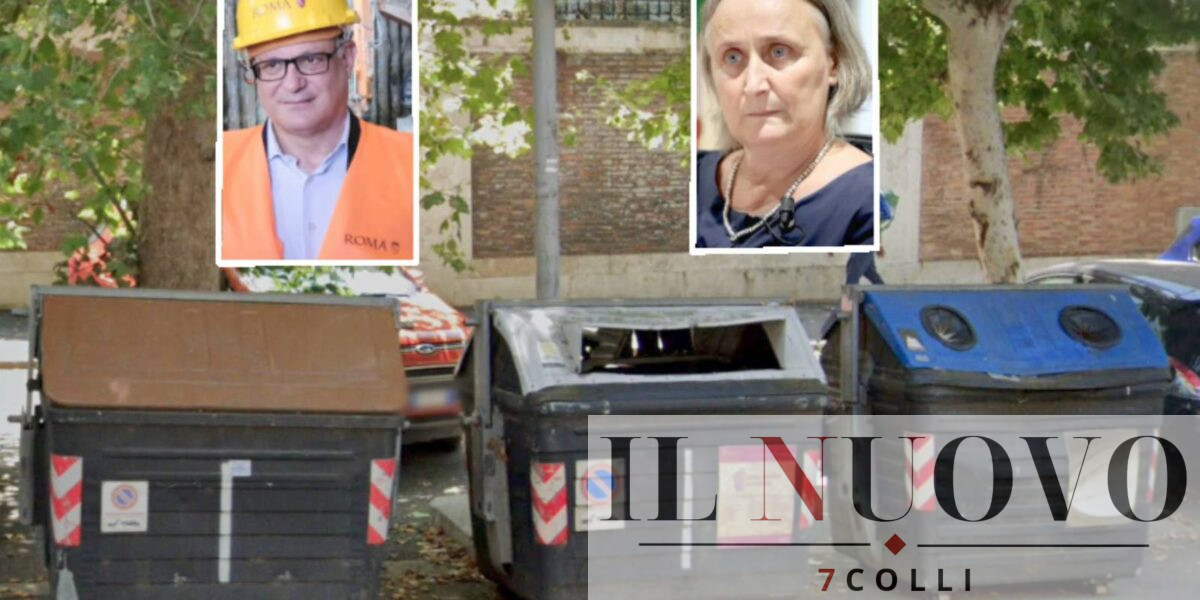 Roma, cassonetti per rifiuti indifferenziati su viale Parioli, foto Google Maps, in primo piano il sindaco Roberto Gualtieri e l'assessore Sabrina Alfonsi
