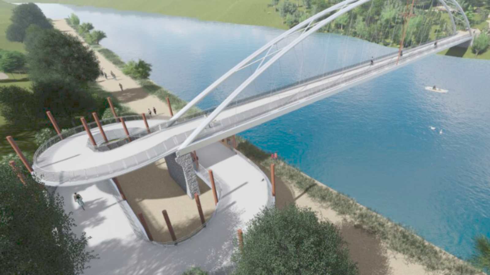 Un ponte ciclopedonale simile a quello atteso sull'Arrone, foto generica