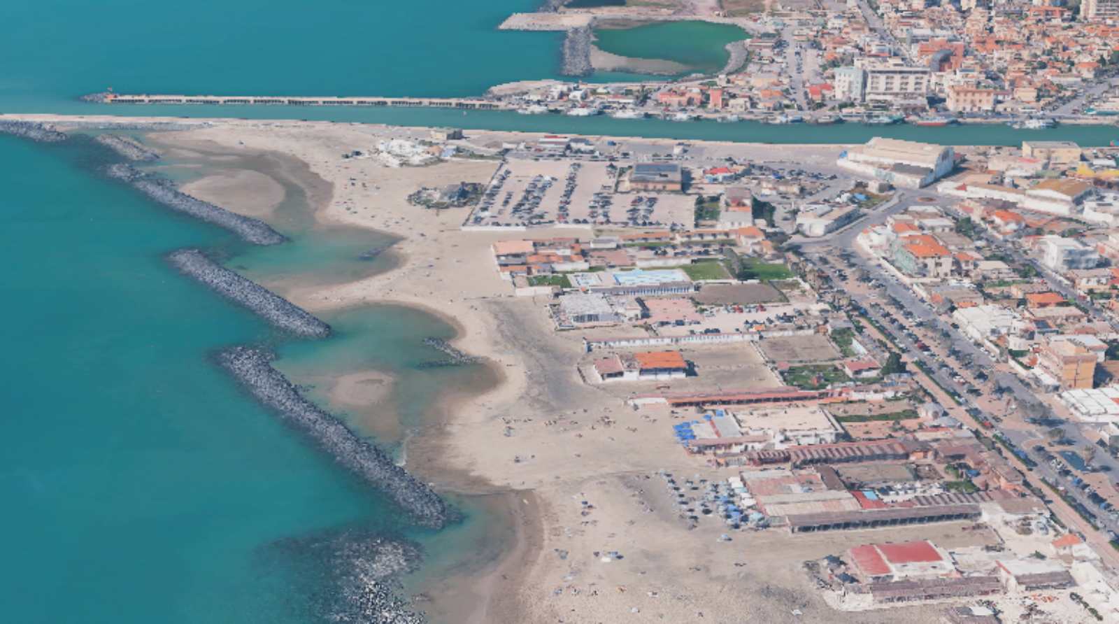 Fiumicino, il litorale in cui è attivo lo stabilimento