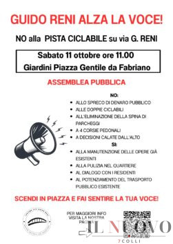 No pista ciclabile via Guido Reni