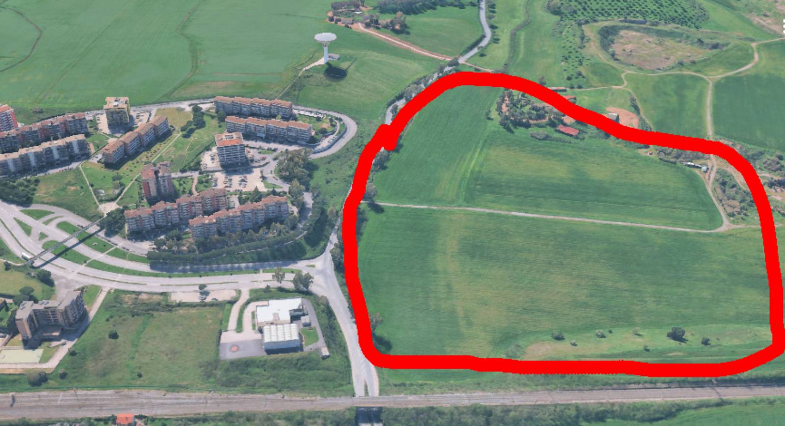 Roma, a sinistra il quartiere di Roma 2, a destra l'area di Roma Tor Tignosa su cui potrebbe sorgere la nuova discarica romana, foto Google Maps