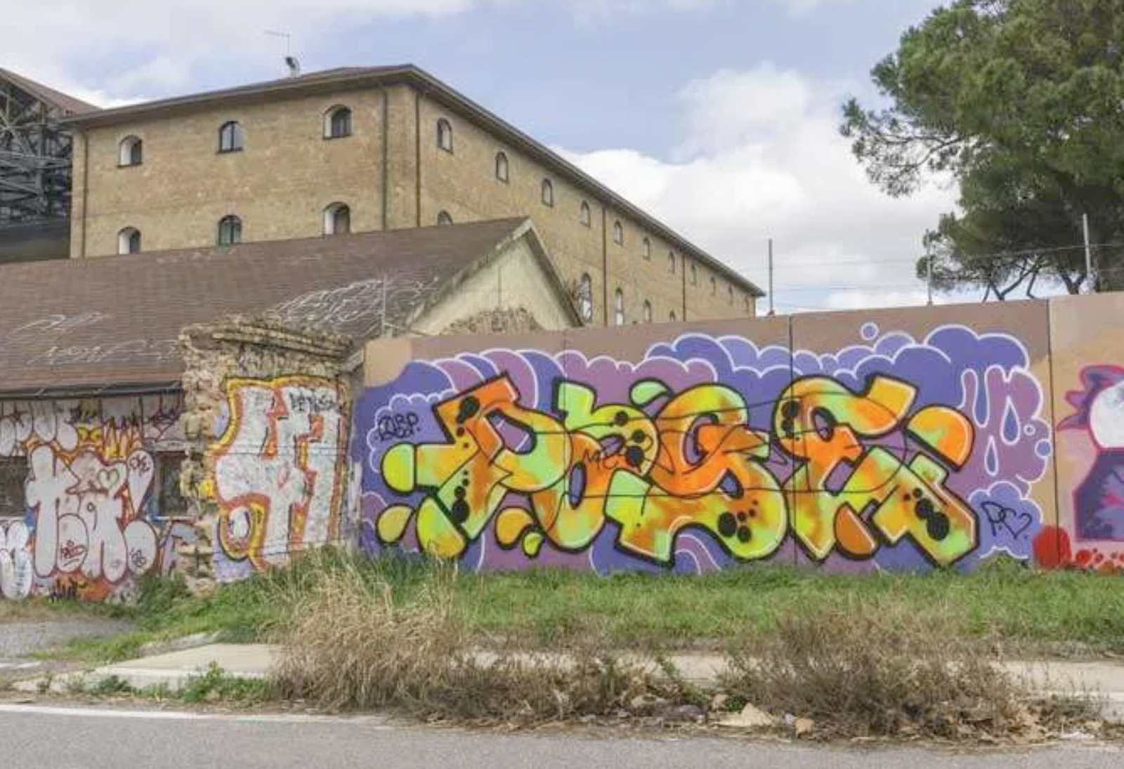 ROMA, MURALES E GRAFFITI SU UN MURO - WWW.7COLLI.IT