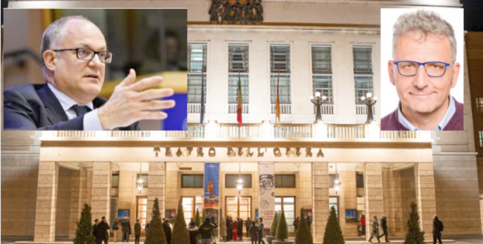 Roma, sullo sfondo il Teatro dell'Opera, in primo piano il sindaco Gualtieri, l'assessore alla Cultura Smeriglio - www.7colli.it