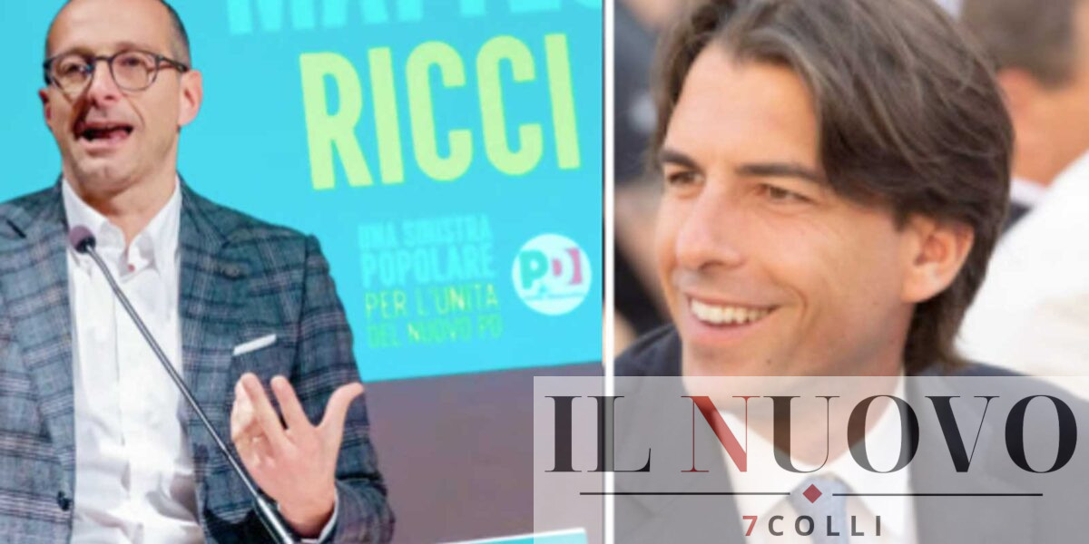 Regione Marche, a sinistra il candidato Ricci, a destra l'assessore Onorato