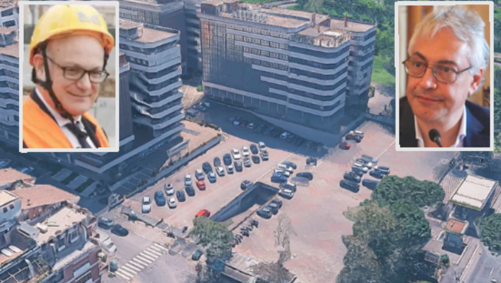 Roma, sullo sfondo, la nuova sede di Risorse per Roma, in primo piano il sindaco Gualtieri e l'Amministratore di Risorse per Roma Paolo Orneli