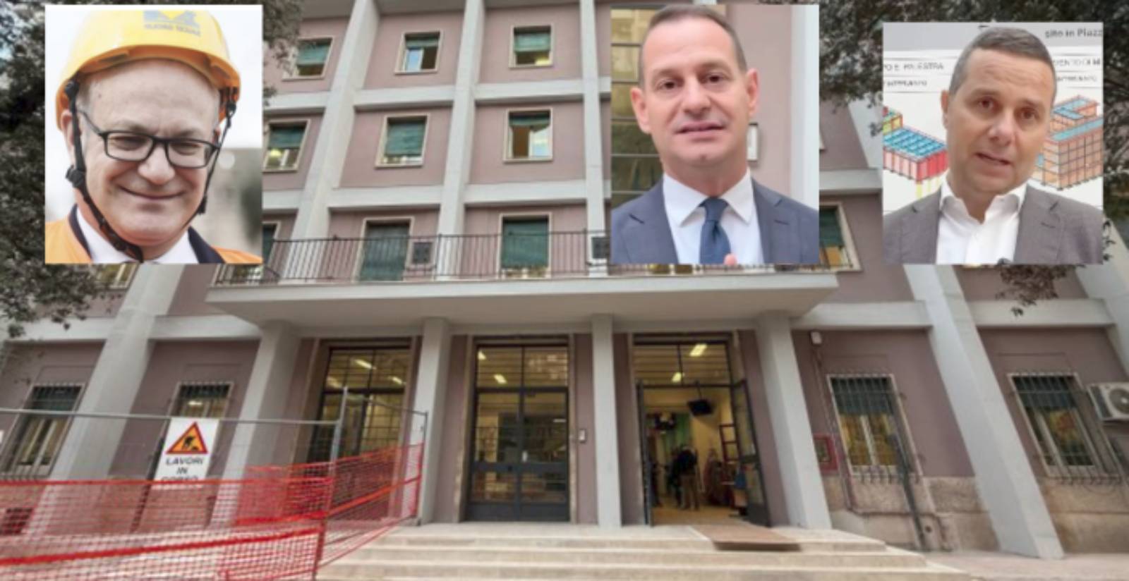 Roma, il Liceo Gullace appena ristrutturato, sede principale, foto Città Metropolitana, in primo piano il sindaco Gualtieri, il mini sindaco Francesco Laddaga e il delegato alla Città Metropolitana di Roma Daniele Parrucci