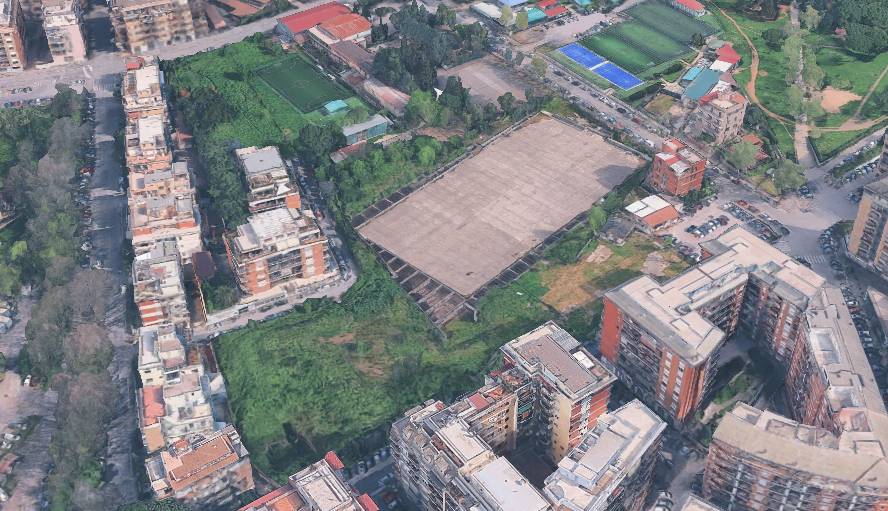 Roma, il parcheggio tra via Lodi e via Penazzato, foto Google Maps