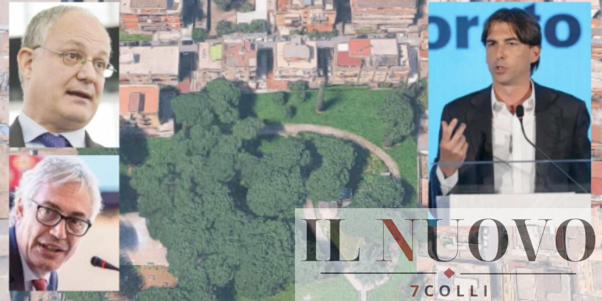 Sullo sfondo il parco delle Staffette partigiane, in primo piano sindaco, assessore Onorato, Amministartore di Risorse per Roma Paolo Orneli