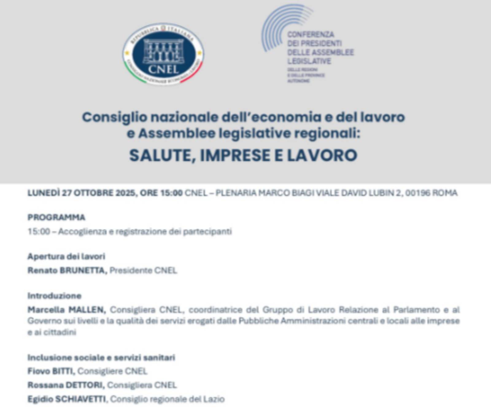 Roma, la locandina dell'evento