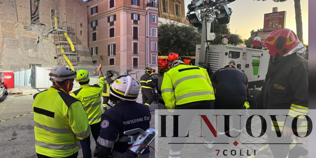 Crollo Torre dei Conti a Roma con salvataggio