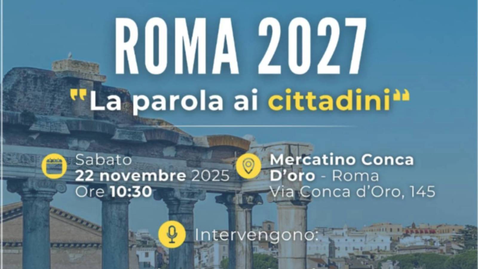 Roma, la locandina dell'iniziativa di Fdi