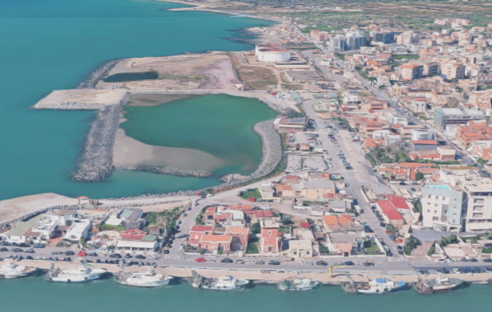 Fiumicino, l'area del porto, foto. Google Maps