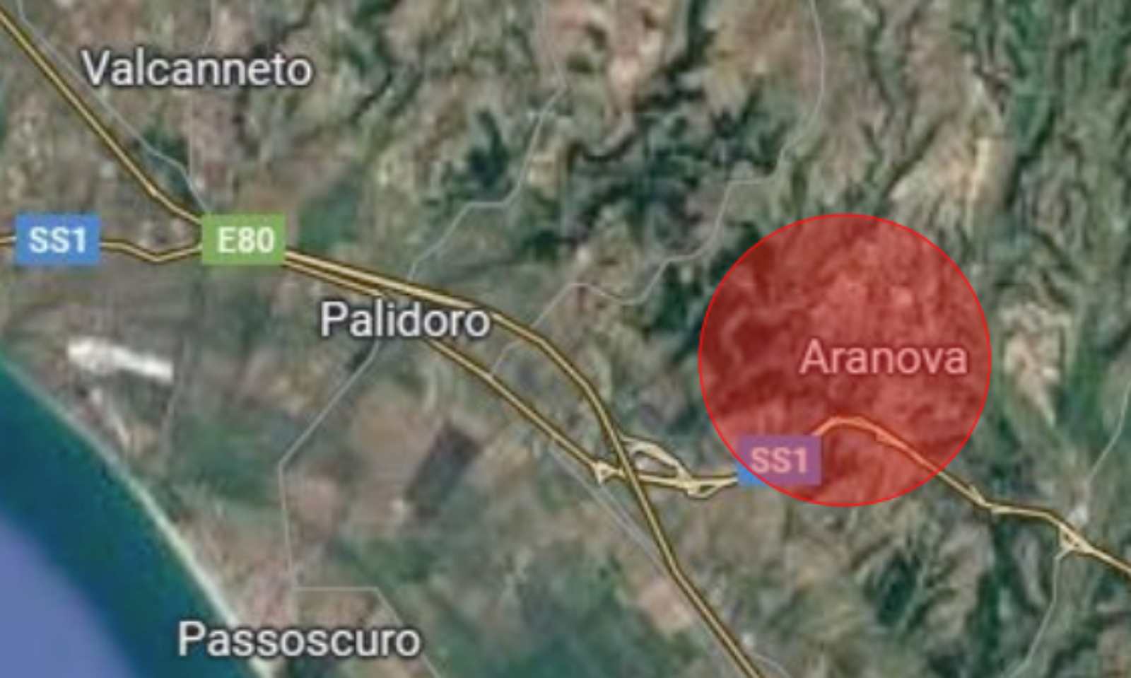 Fiumicino, l'area oggetto dell'intervento, foto del Comune