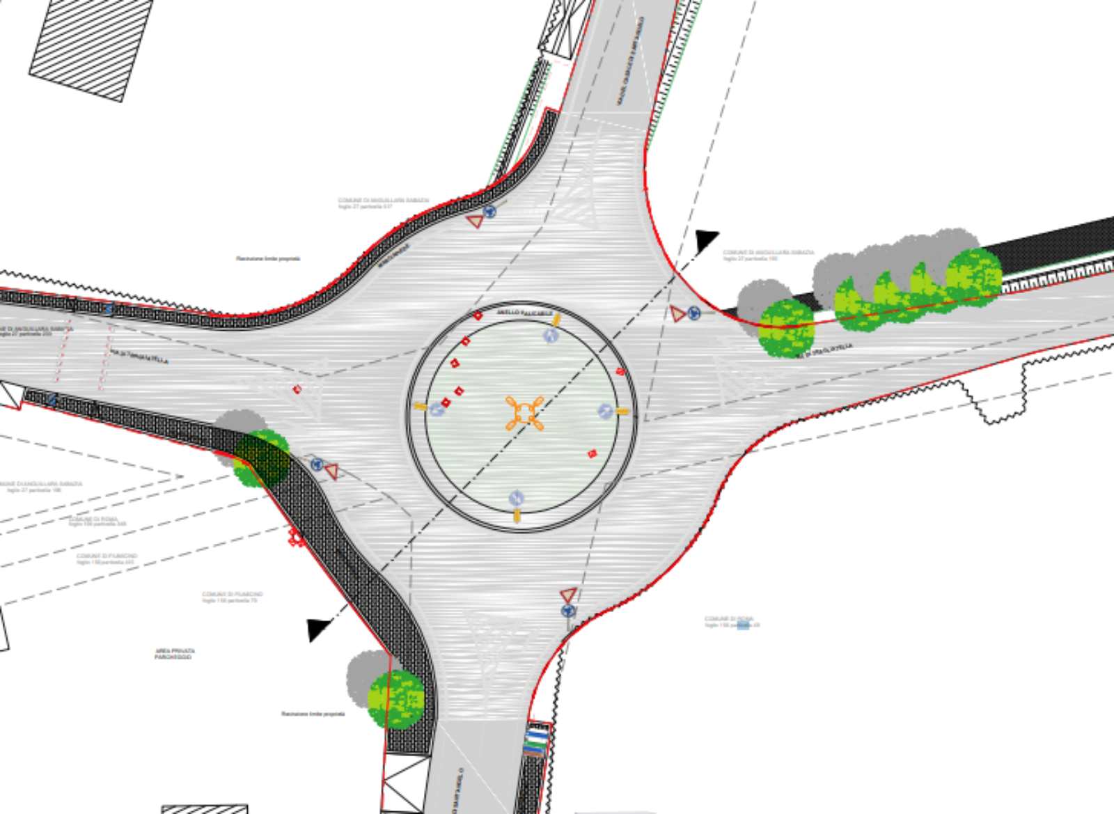 Fiumicino, il rendering della nuova rotatoria, foto del Comune