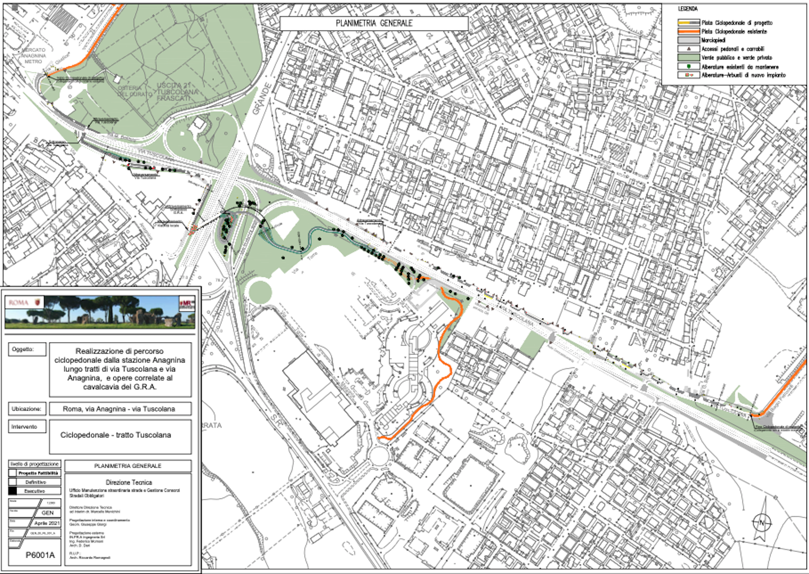 Mappa percorso pedonale