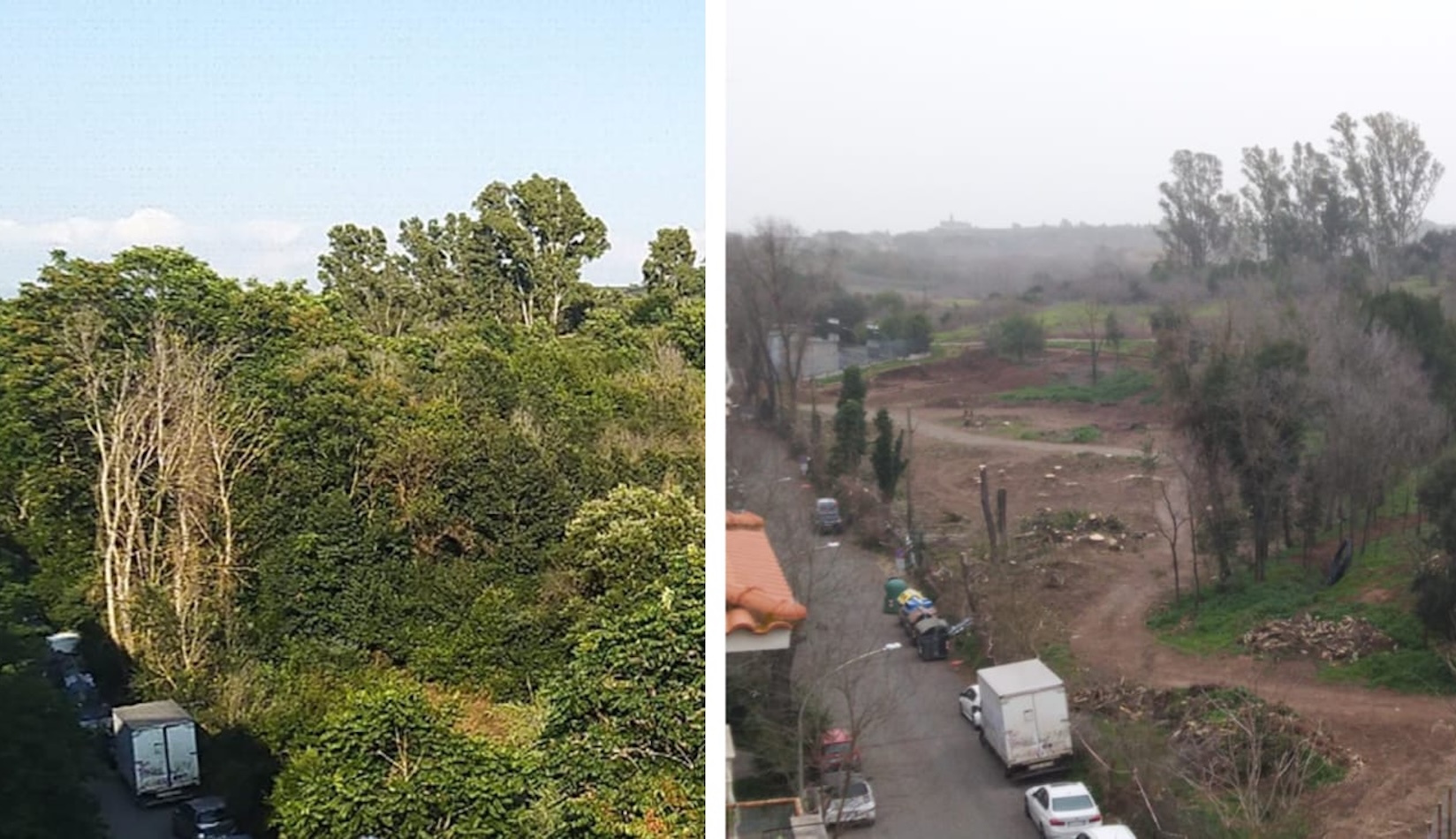 Parco Tor Marancia - via Belloni prima e dopo