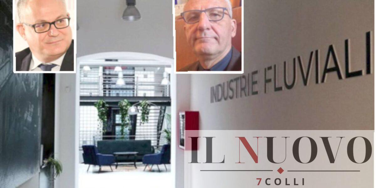 Roma, sullo sfondo l'ingresso delle Industrie Fluviali, in primo piano il sindaco Gualtieri e l'assessore alla Cultura Smeriglio